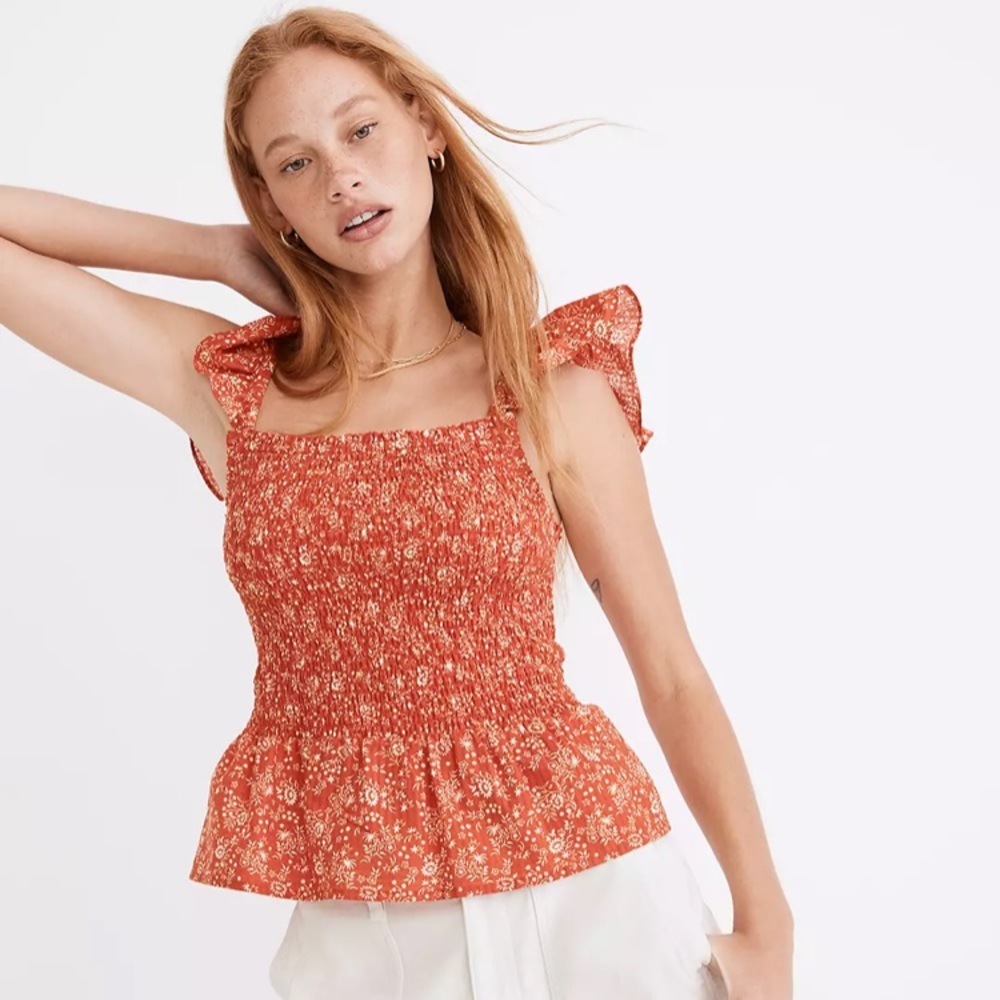 NWT Madewell Floral Peplum Top